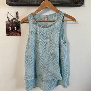 Juicy Couture Light Blue Y2K  rhinestone detail classic layered tank size Med